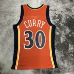 NBA 30 Curry Warriors 2009-10 Maillot Retro orange imprimé